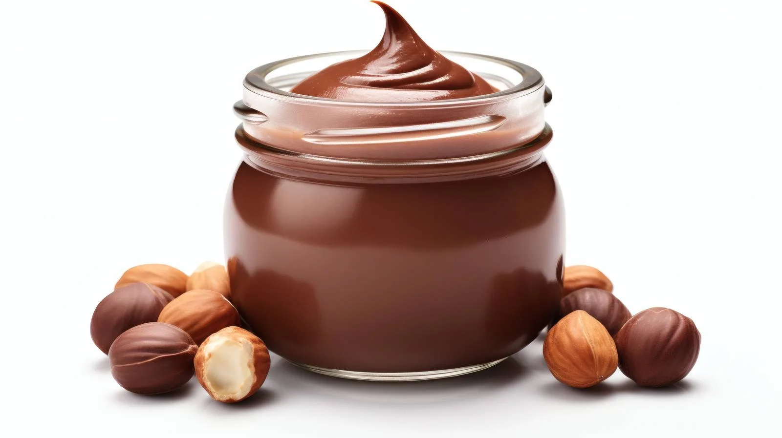 Creamy Chocolate Hazelnut Spread on White — free download from Dotvec