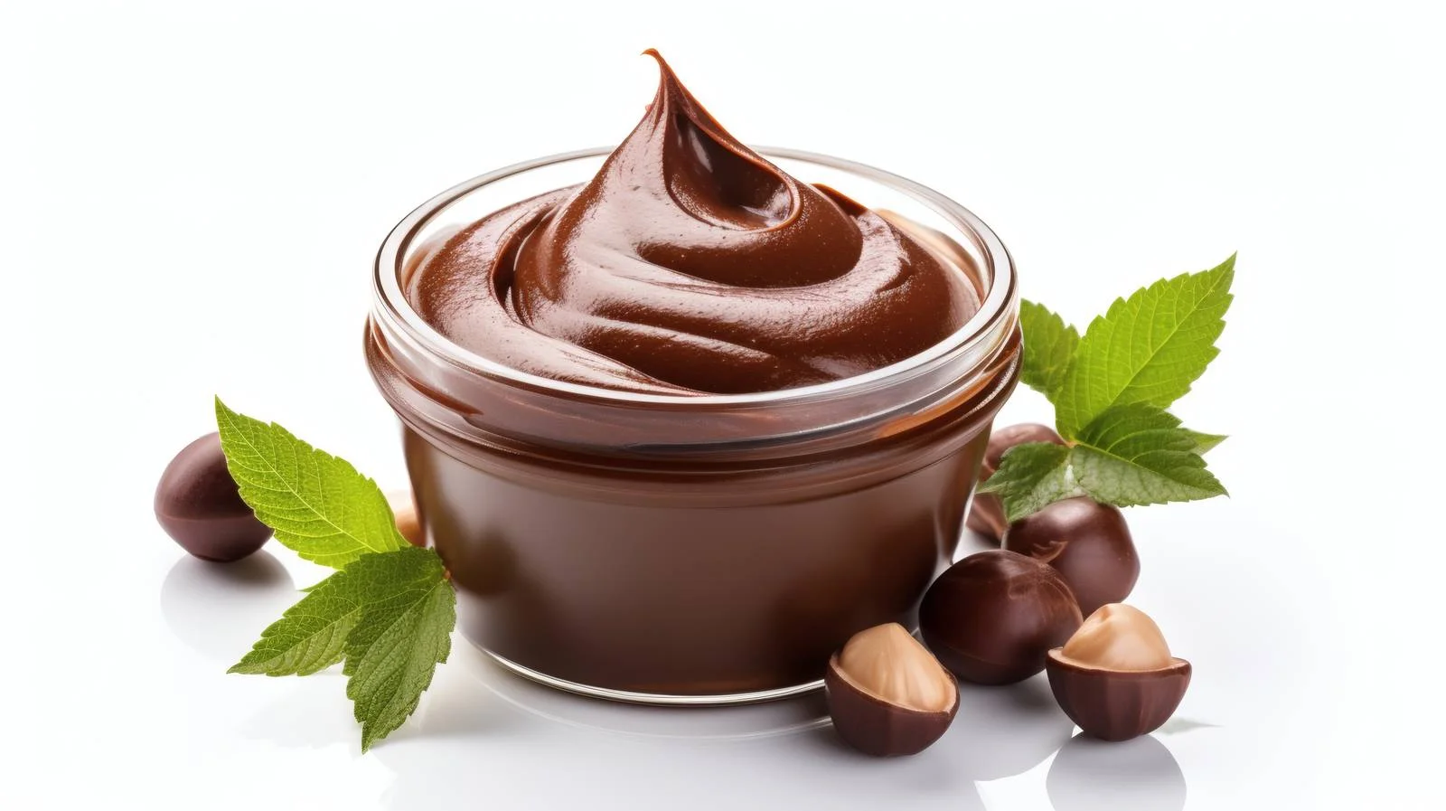 Rich Chocolate Hazelnut Spread on White — free download from Dotvec