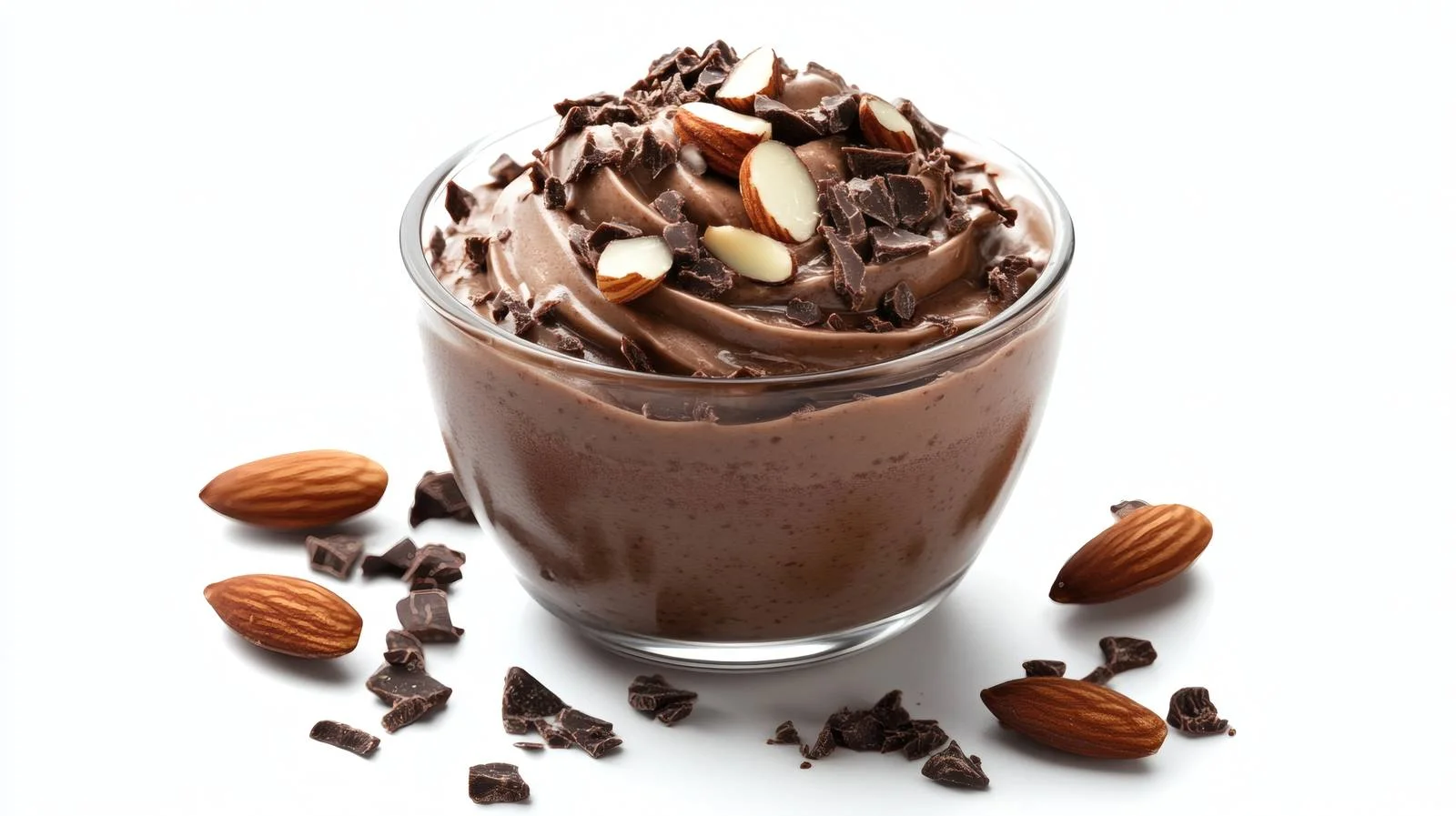 Decadent Chocolate Almond Mousse on White — free download from Dotvec