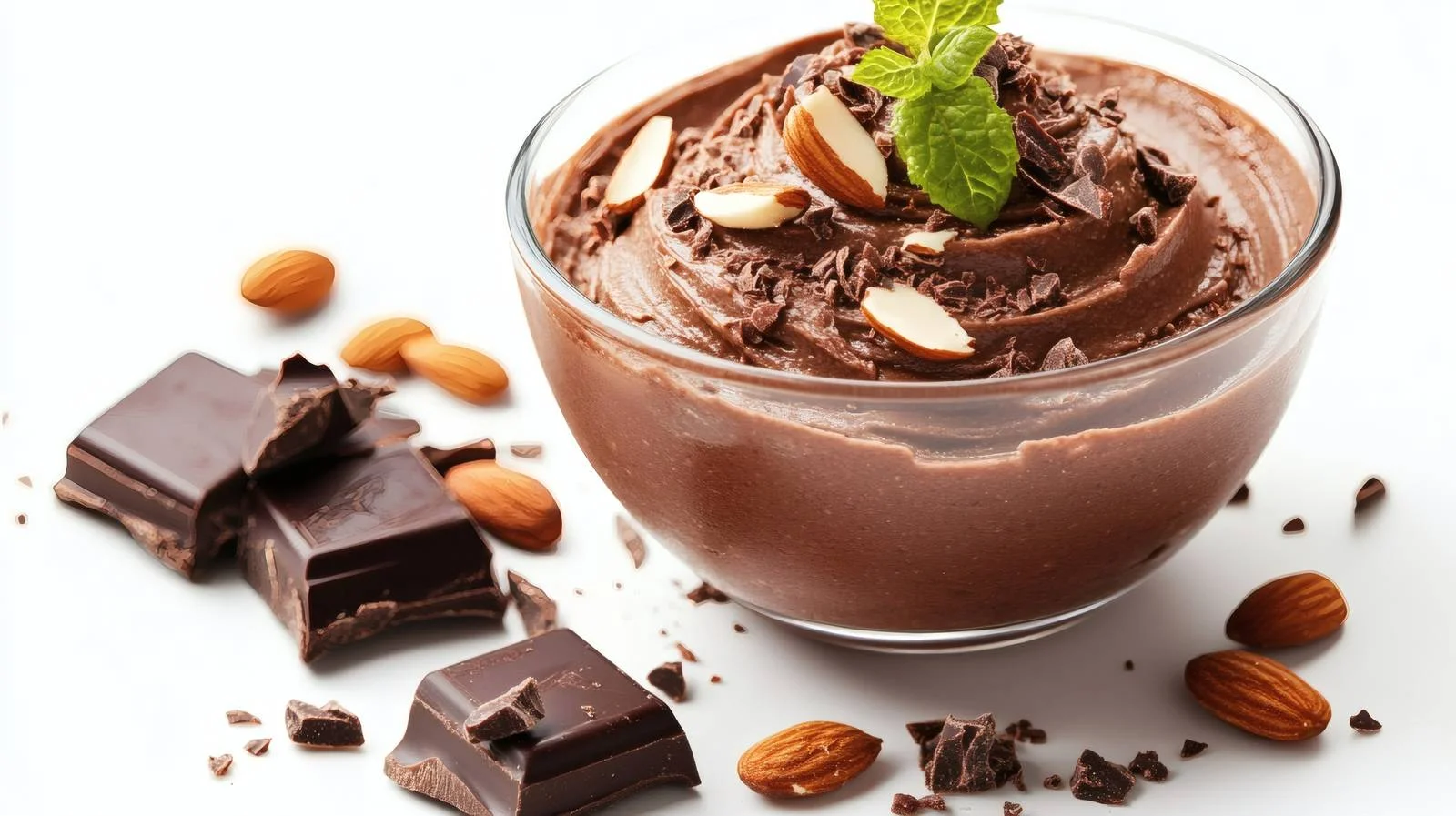 Decadent Chocolate Mousse with Almond Garnish — free download from Dotvec