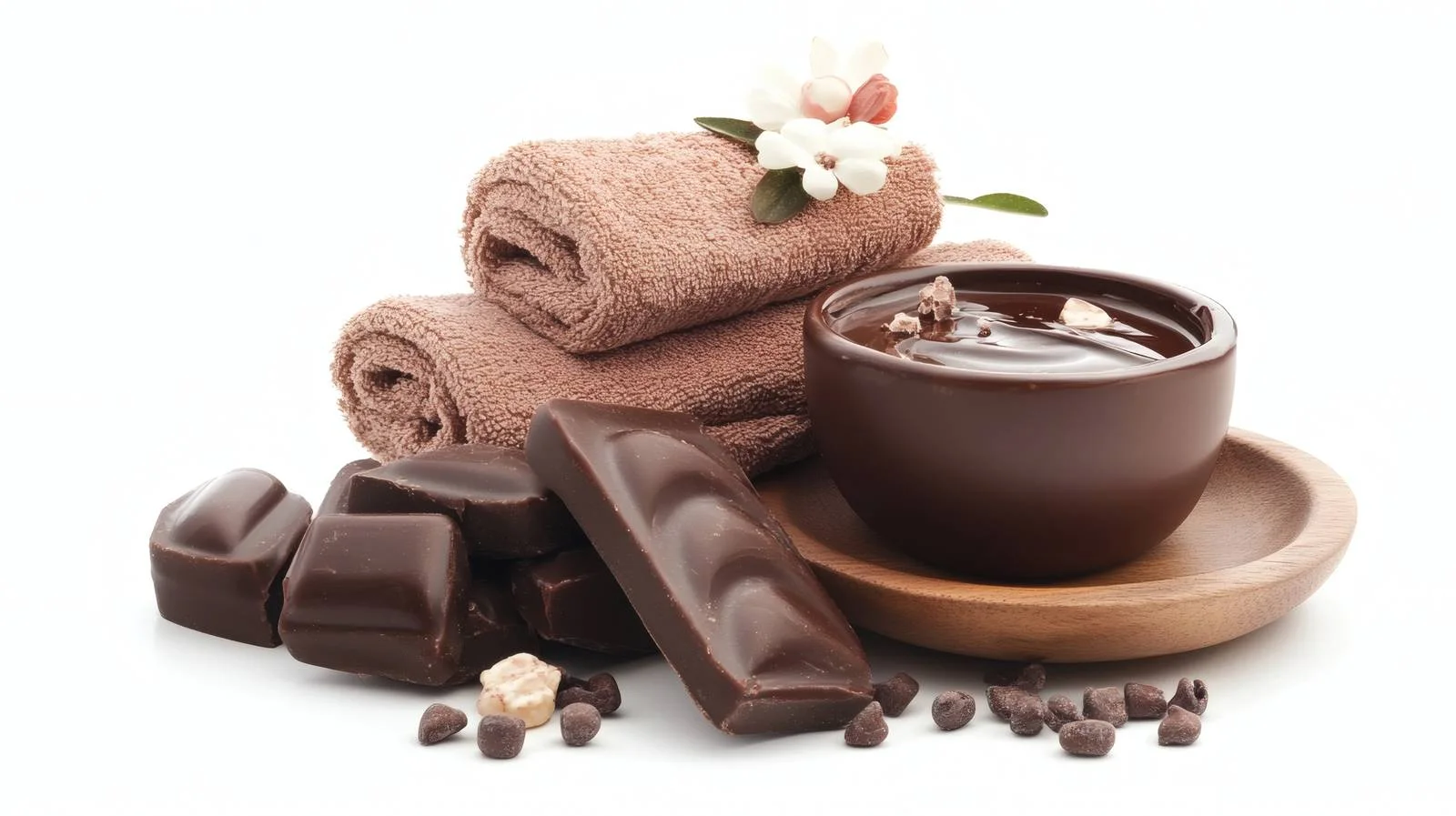 Luxurious Chocolate Spa Set on White Background — free download from Dotvec