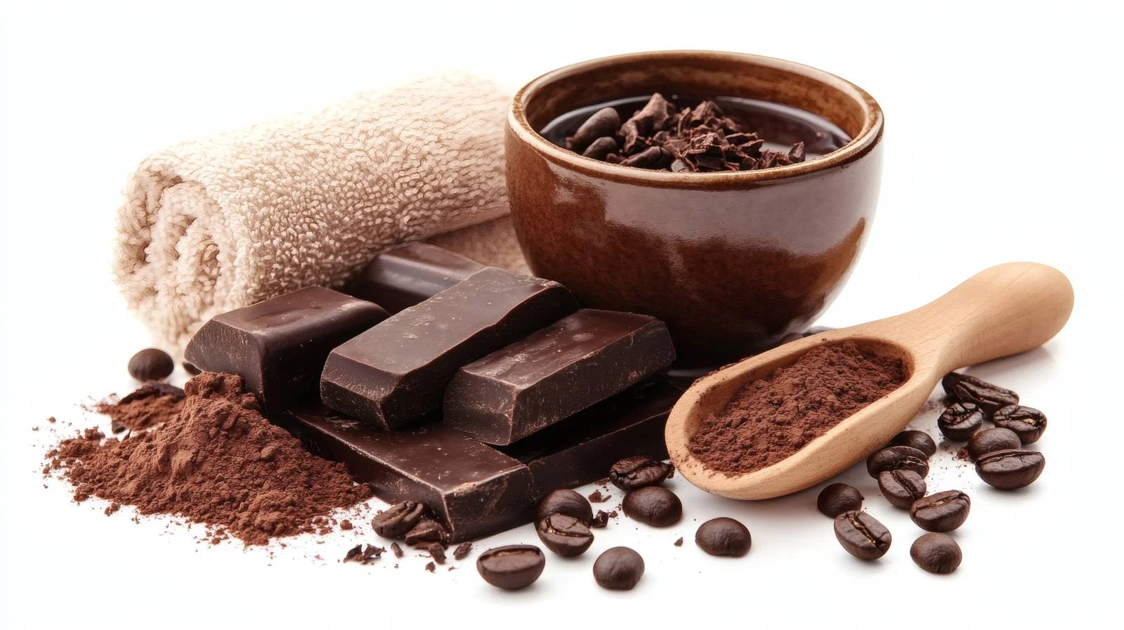 Luxurious Chocolate Coffee Spa Concept on White — free download from Dotvec