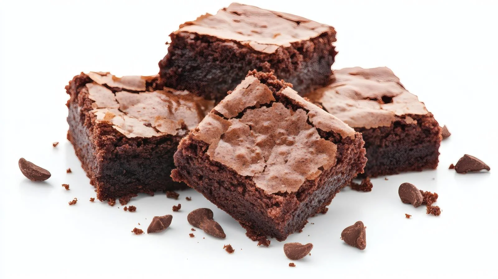 Decadent Chocolate Brownie on White Background — free download from Dotvec