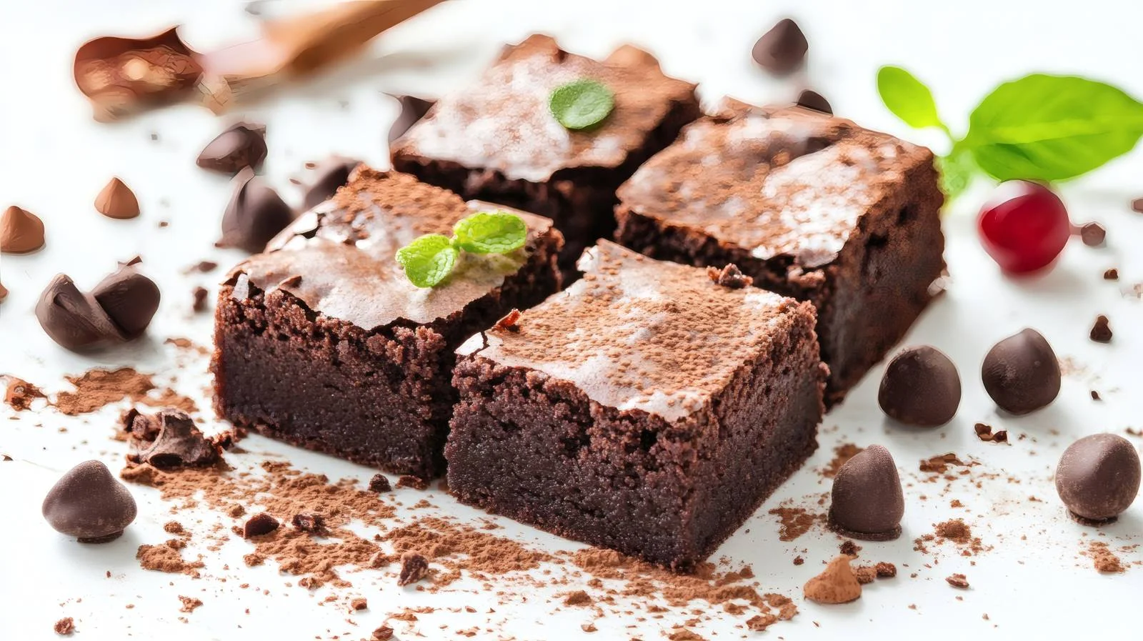 Delicious Chocolate Brownie on White Background — free download from Dotvec