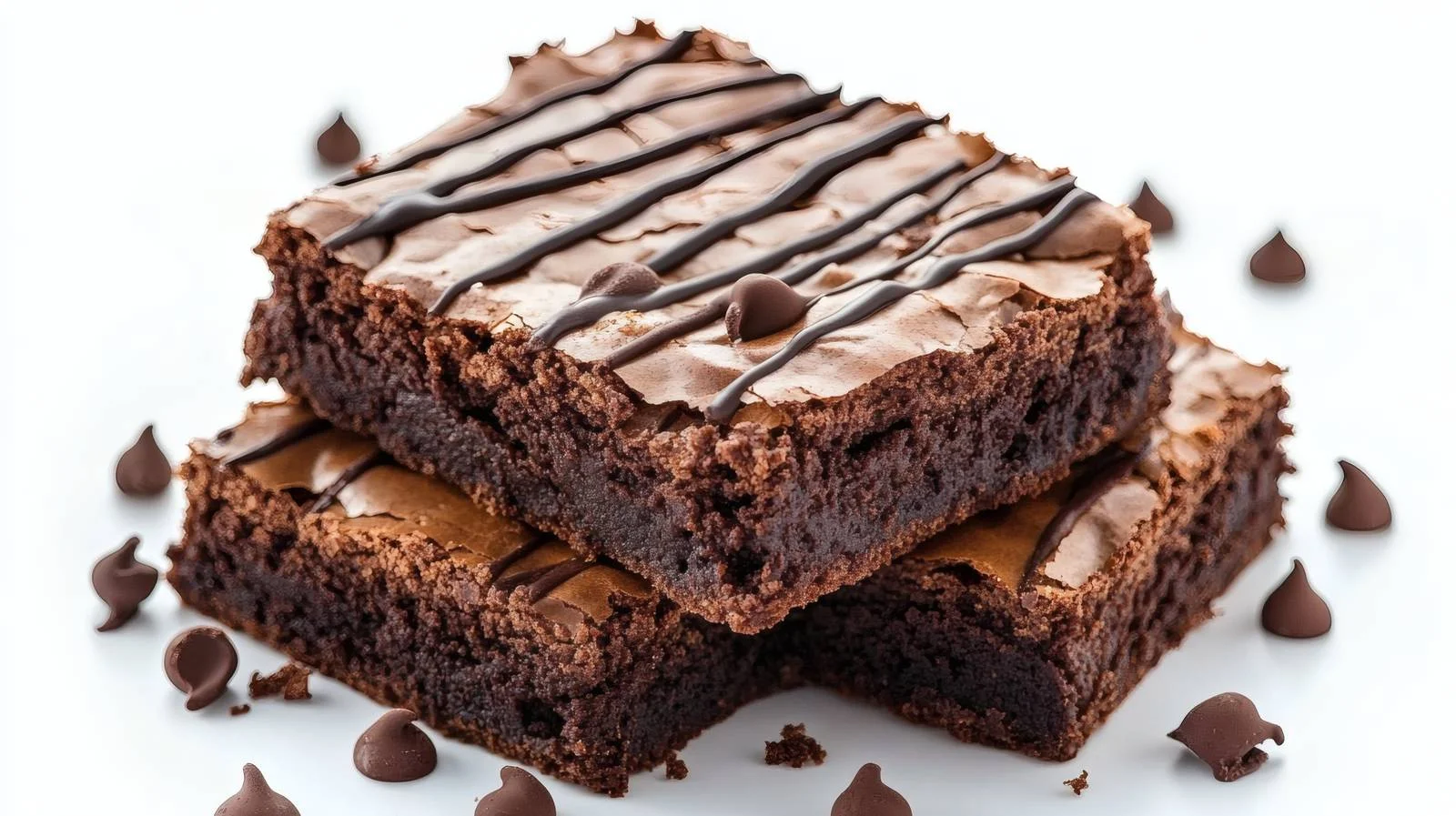 Decadent Chocolate Brownie on White Background — free download from Dotvec