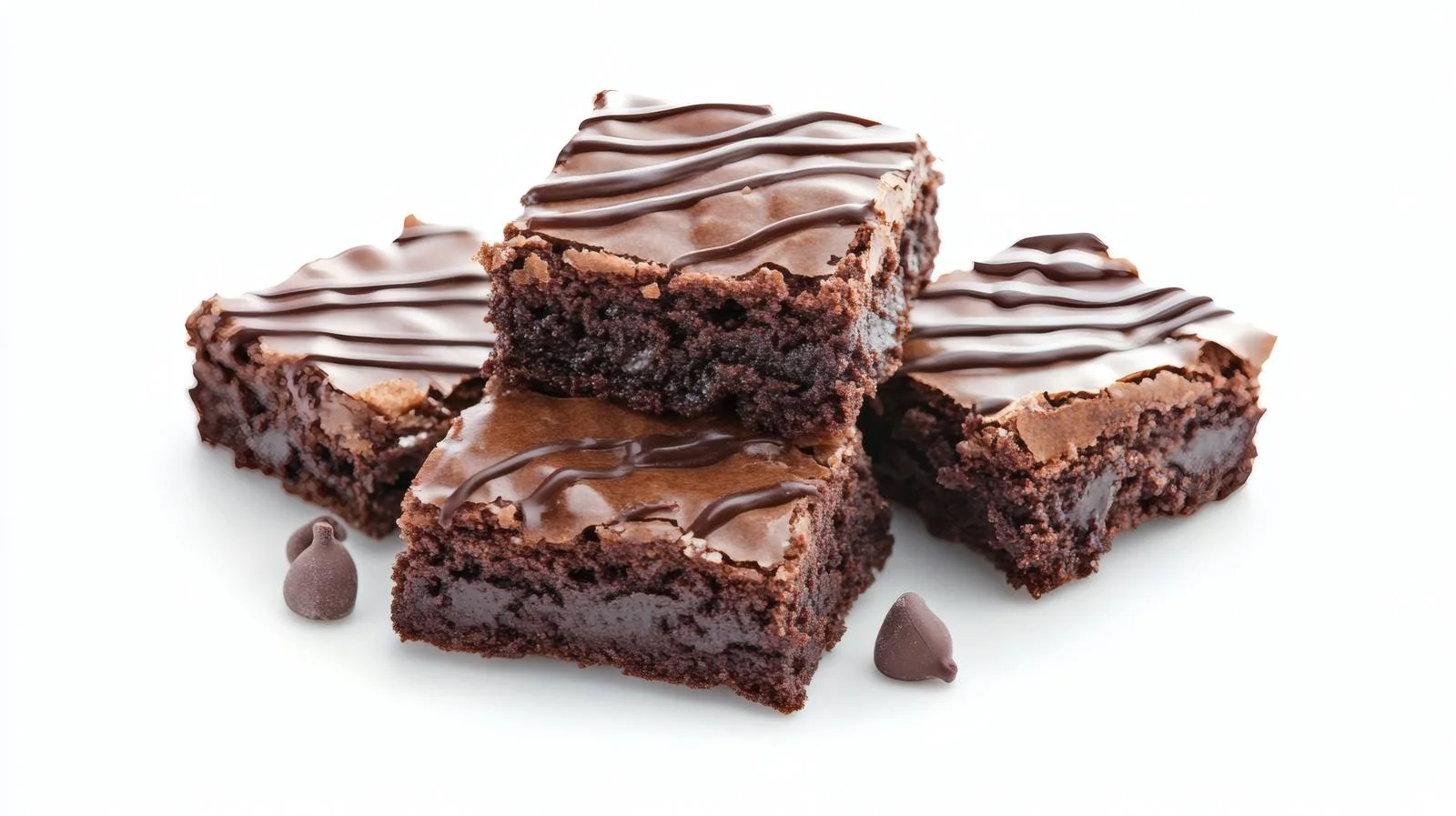 Decadent Chocolate Brownie on White Background — free download from Dotvec