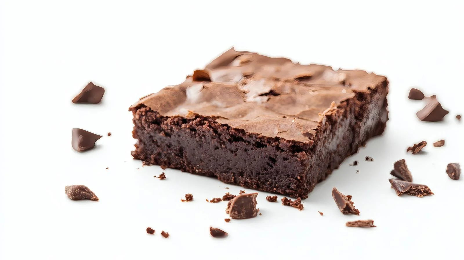 Decadent Chocolate Brownie on White Background — free download from Dotvec