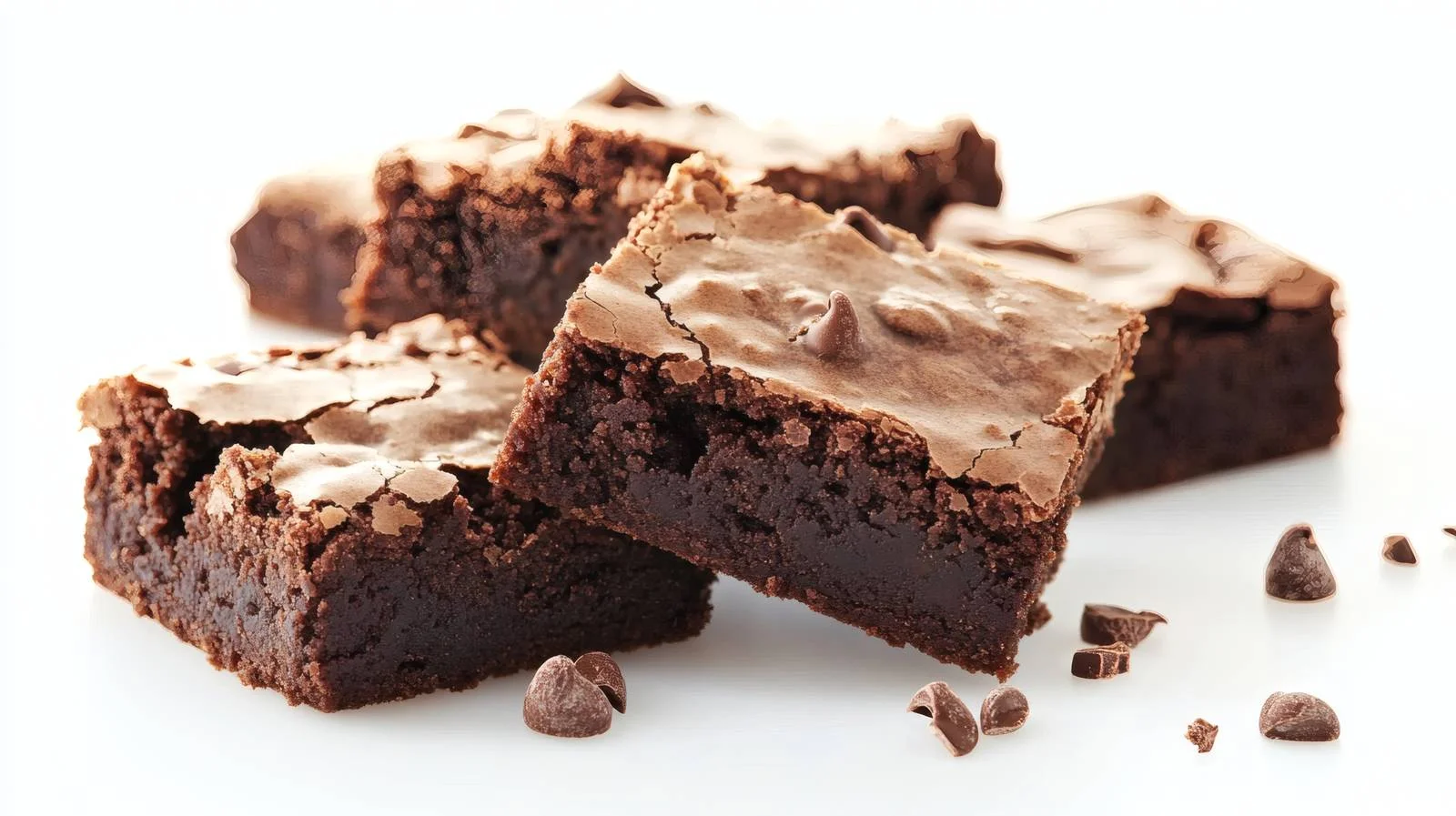 Decadent Chocolate Brownies on White Background — free download from Dotvec