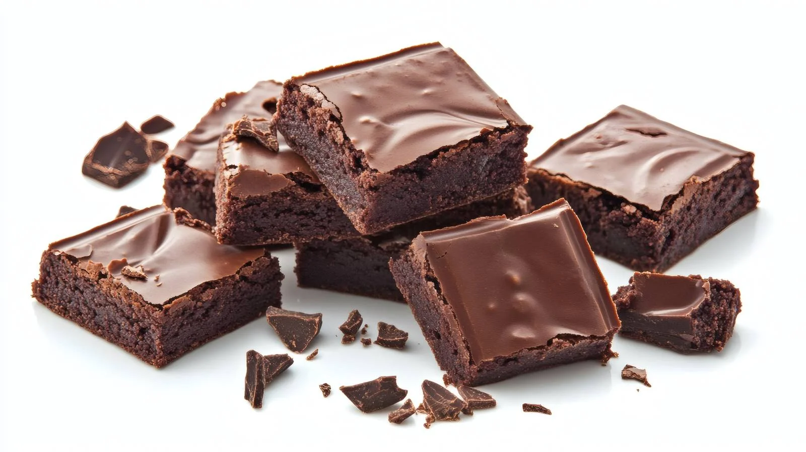 Rich Chocolate Brownies on White Background — free download from Dotvec