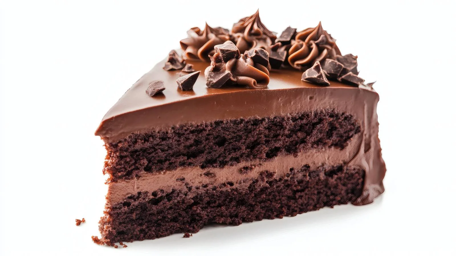 Decadent Chocolate Cake on White Background — free download from Dotvec