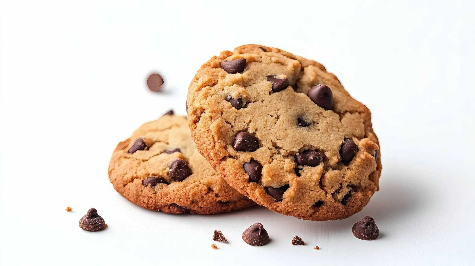 Delicious Chocolate Chip Cookies on White Background — free download from Dotvec