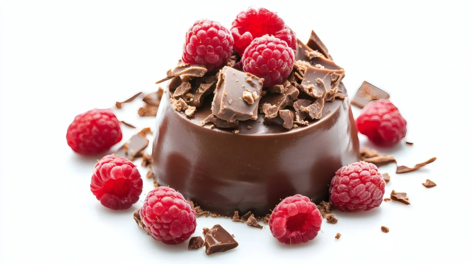 Decadent Chocolate Dessert with Fresh Raspberries — free download from Dotvec