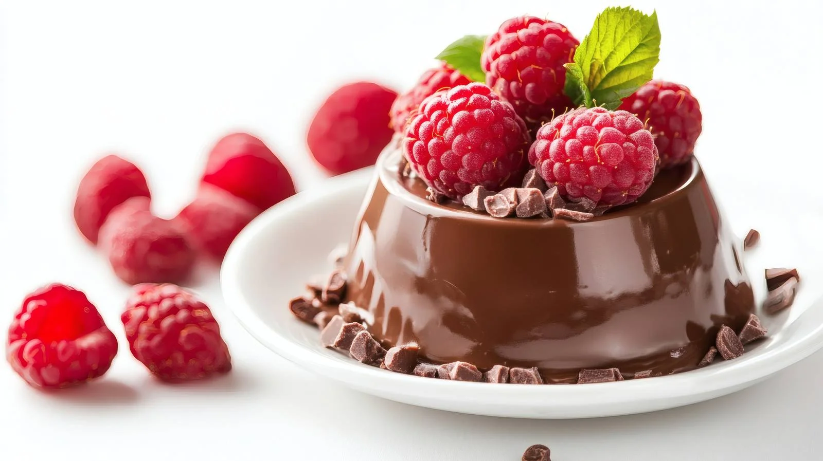 Decadent Chocolate Raspberry Dessert on White — free download from Dotvec