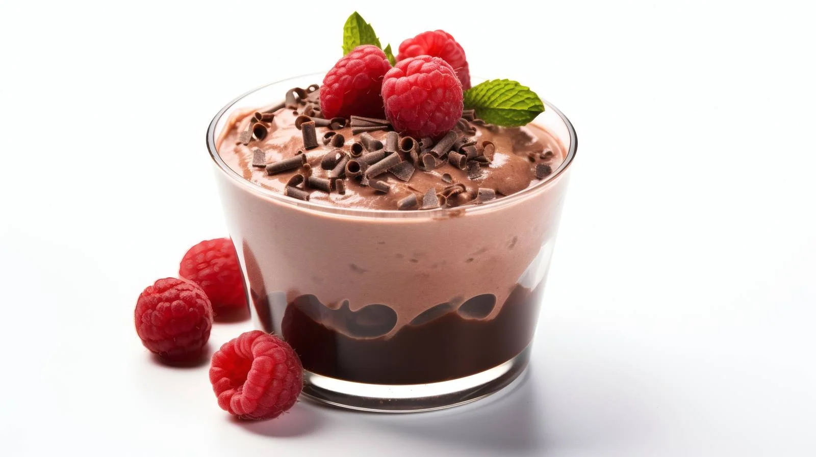 Decadent Chocolate Mousse Raspberry Dessert Display — free download from Dotvec