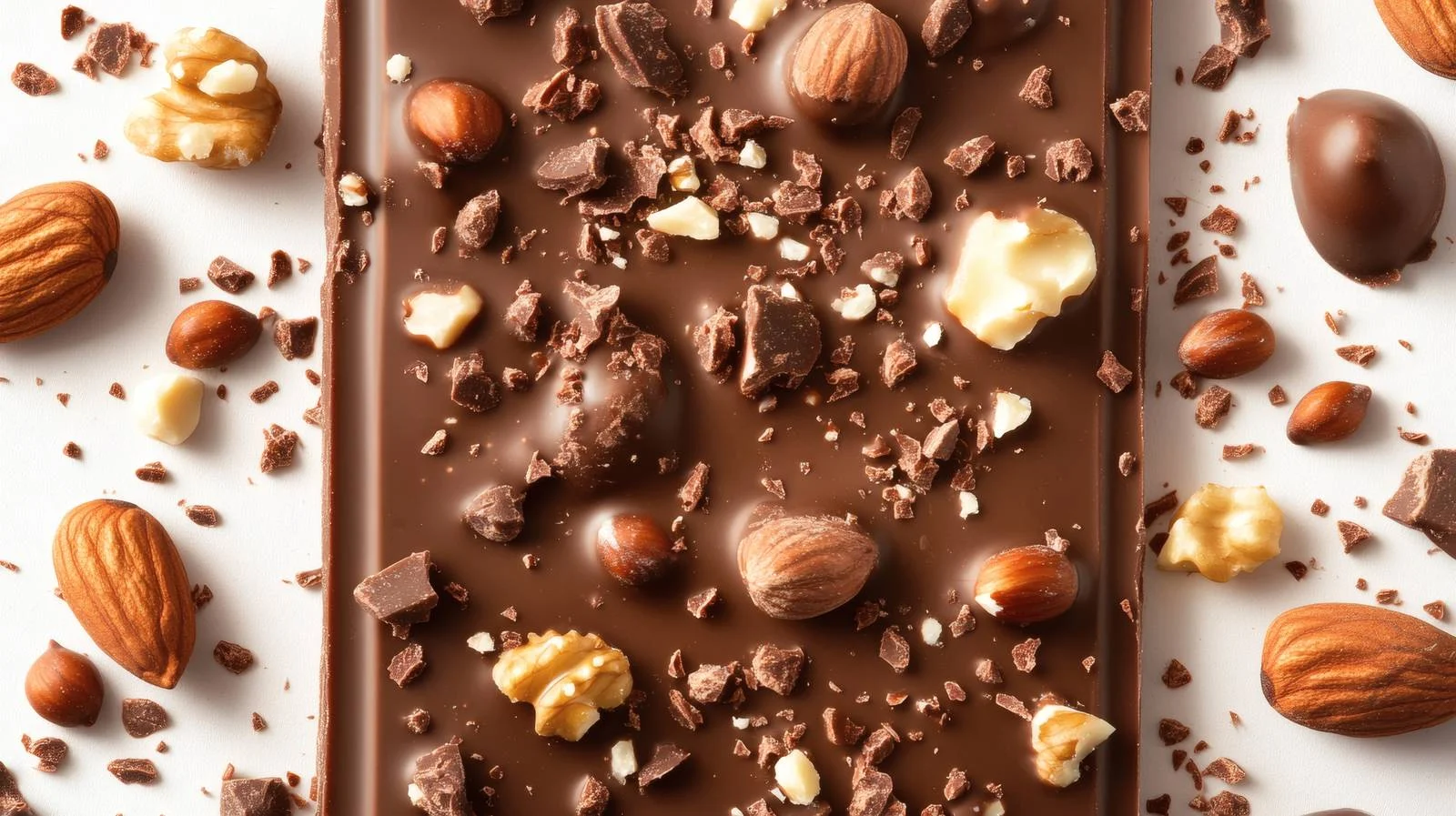 Luxurious Chocolate with Nuts Texture on White — free download from Dotvec