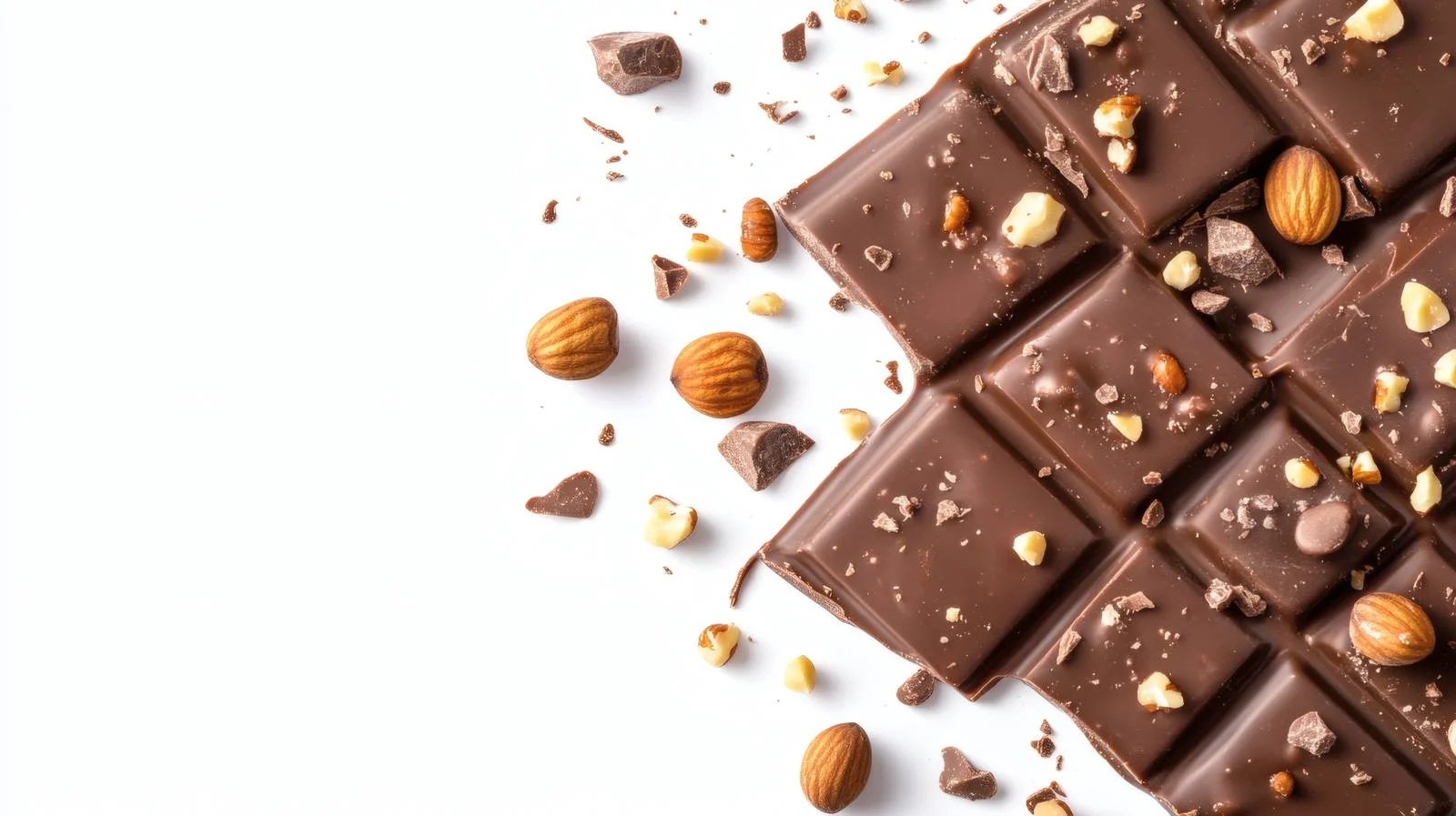 Nutty chocolate texture on white background — free download from Dotvec