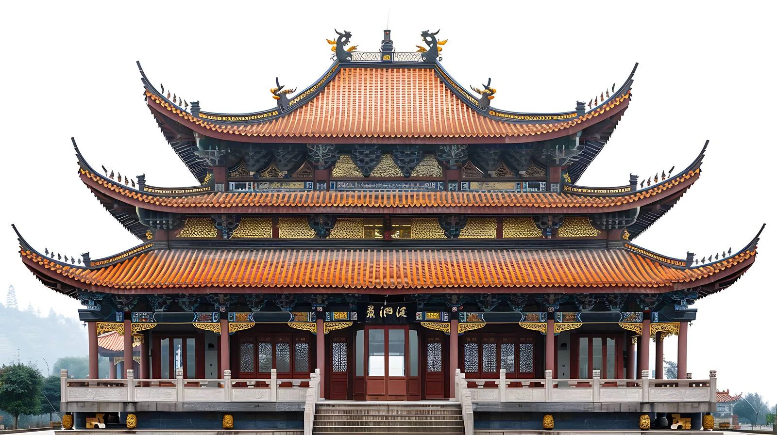 Serene Arhat Temple in Urban Setting — free download from Dotvec