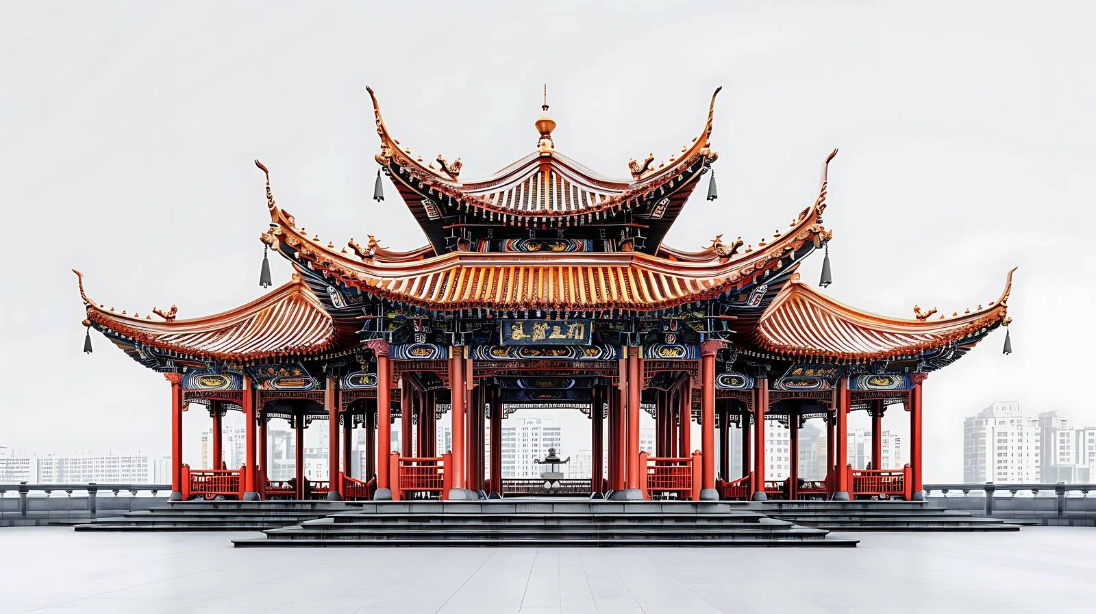 Chongqing Hon Pavilion Silhouette at Sunset — free download from Dotvec