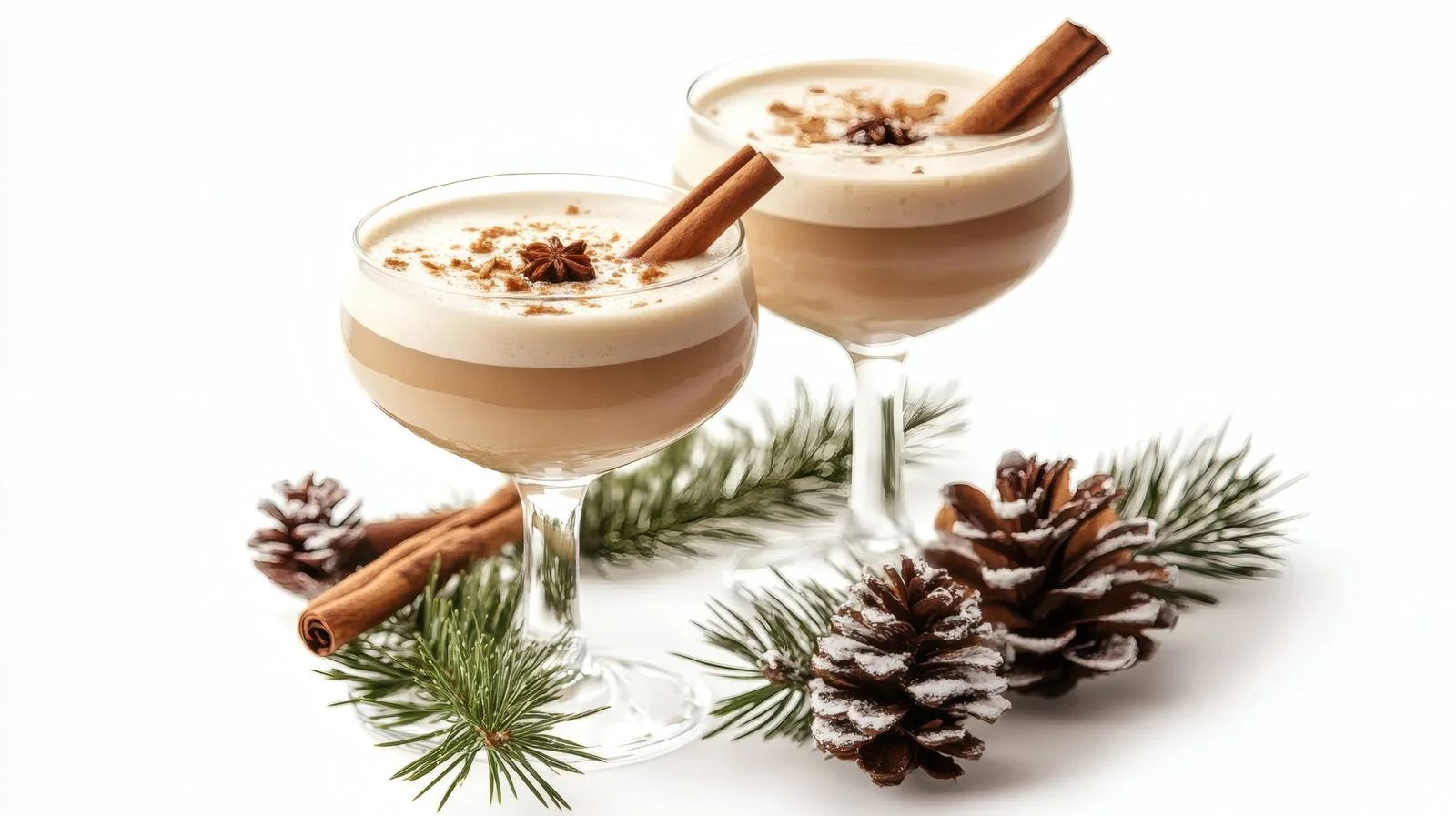 Festive Brandy Alexander Cocktail on White — free download from Dotvec