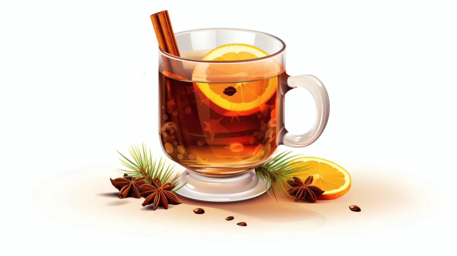 Festive Hot Toddy Drink on White — free download from Dotvec