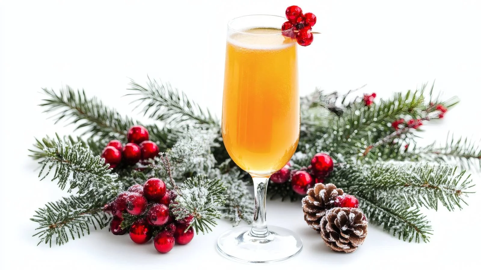 Festive Christmas Mimosa Cocktail on White — free download from Dotvec