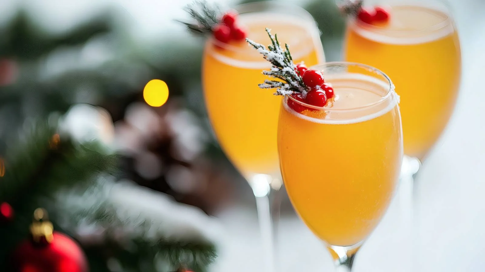 Festive Christmas Mimosa Cocktail on White — free download from Dotvec