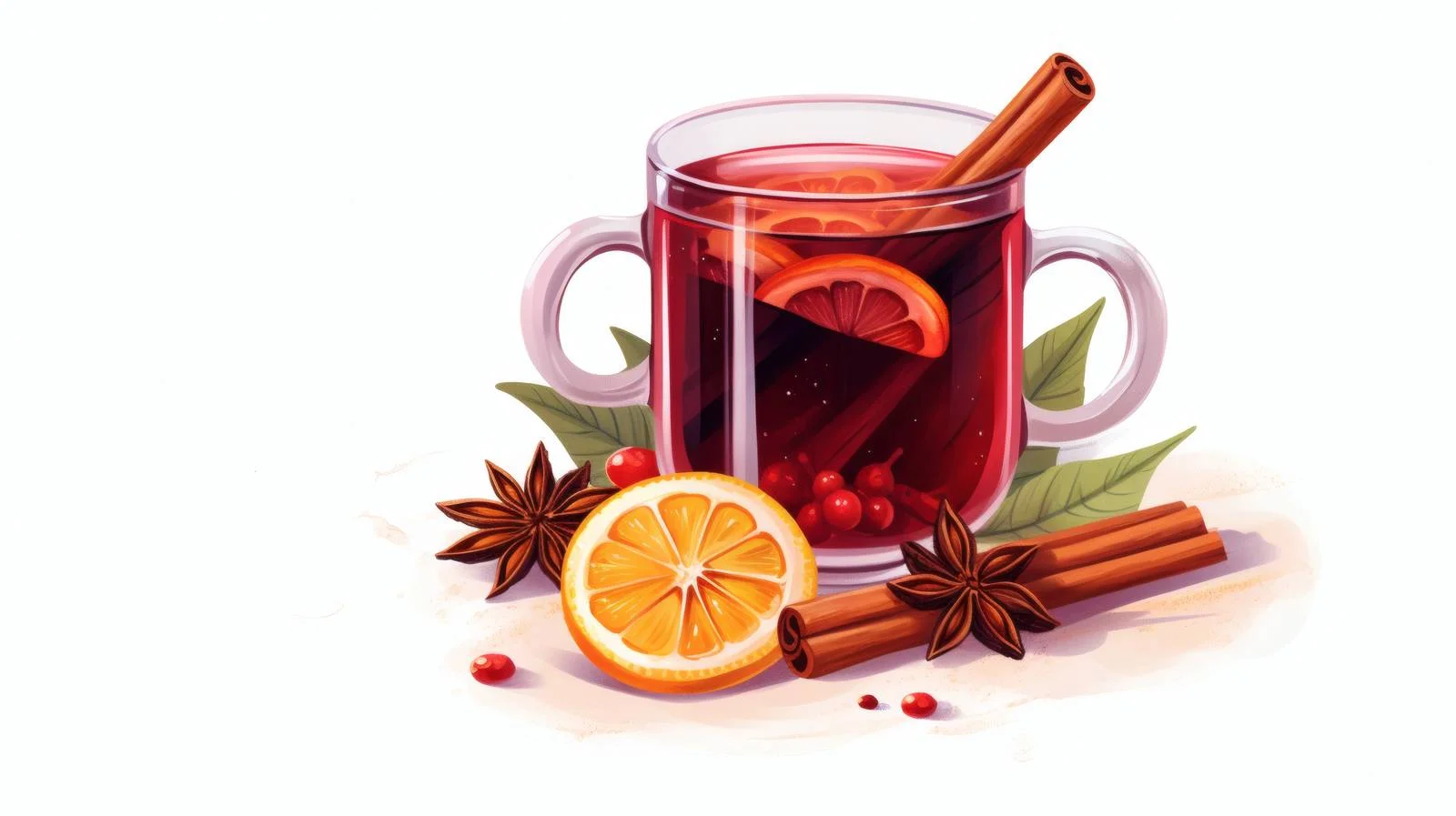 Festive Mulled Wine on White Background — free download from Dotvec