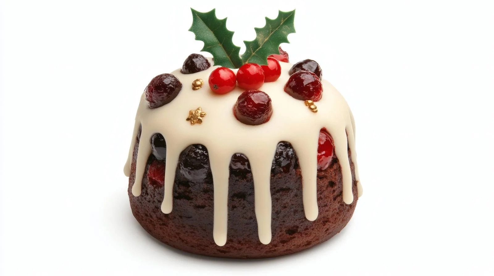 Traditional Christmas Pudding Cake on White Background — free download from Dotvec