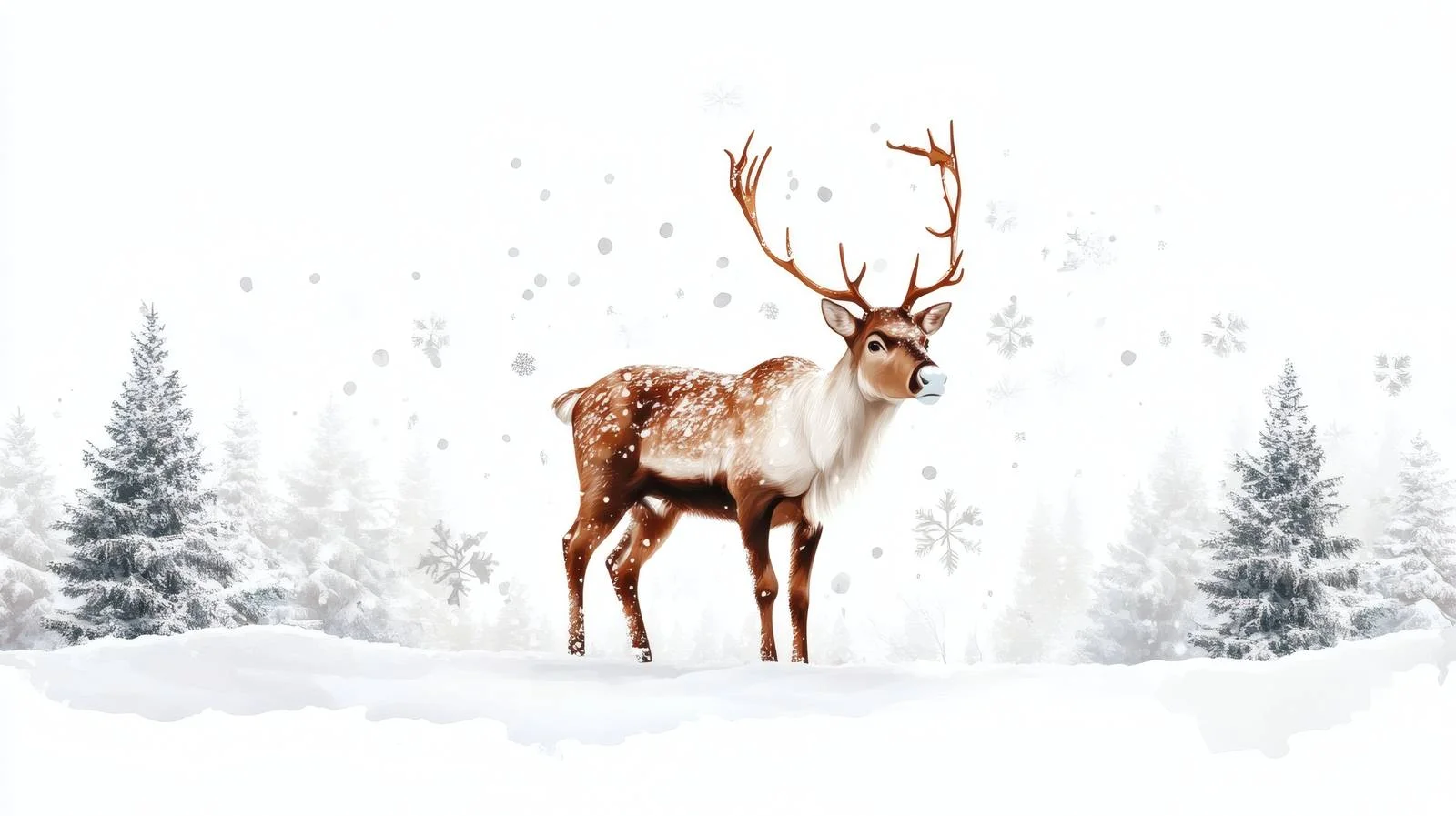 Majestic Rudolph in Winter Forest Scene — free download from Dotvec