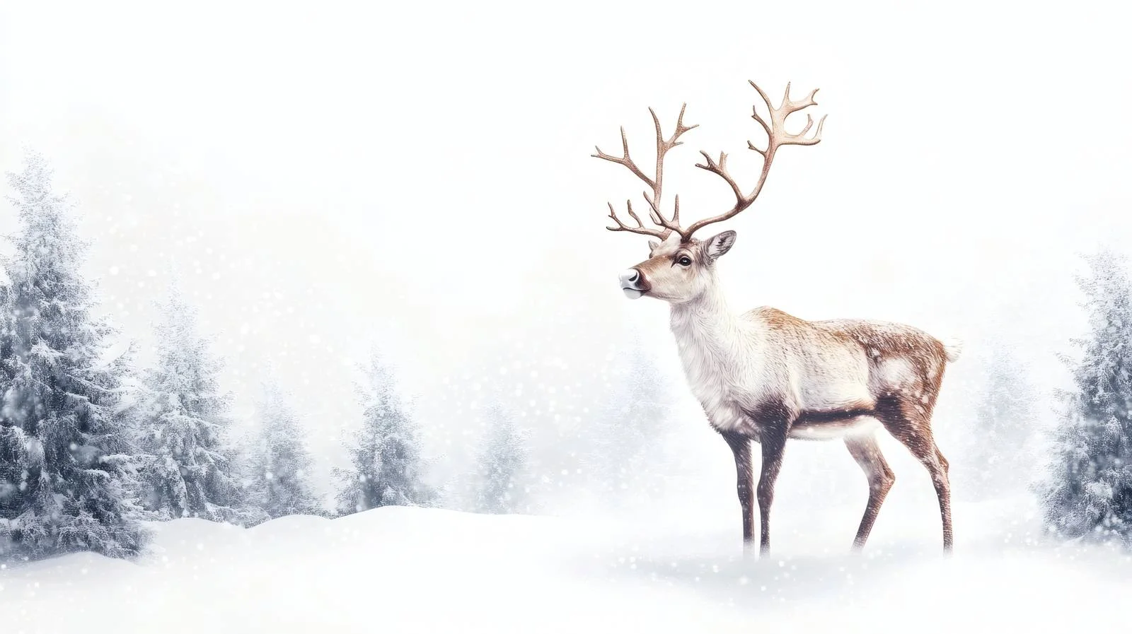 Rudolph Reindeer in Snowy Forest Isolation — free download from Dotvec