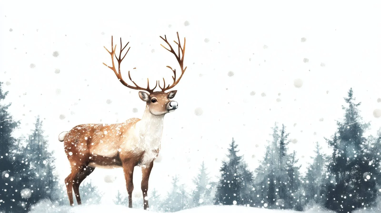 Majestic Rudolph in Snowy Forest Landscape – free hooves image from Dotvec