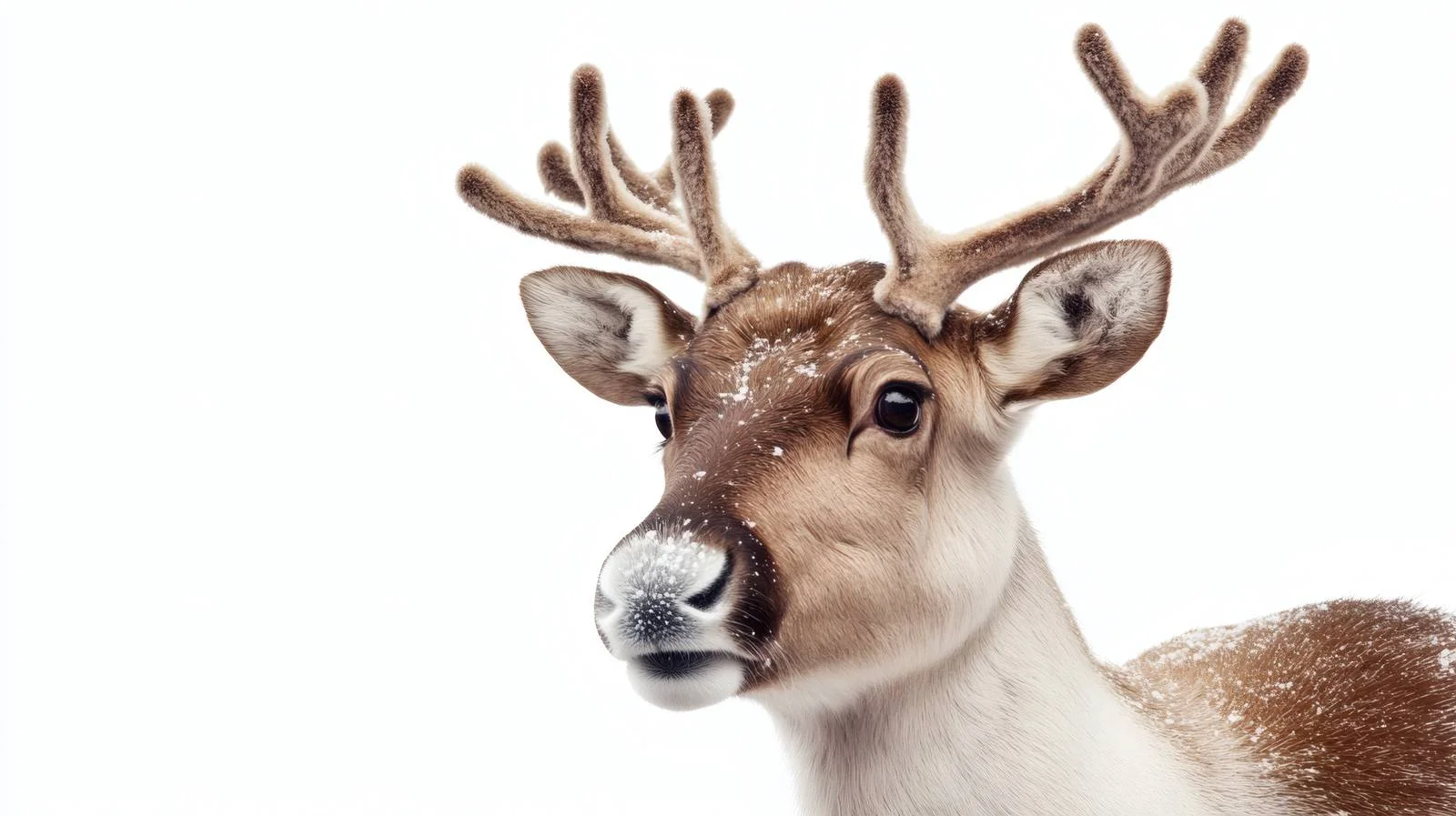 Graceful Rudolph Reindeer Portrait on White — free download from Dotvec