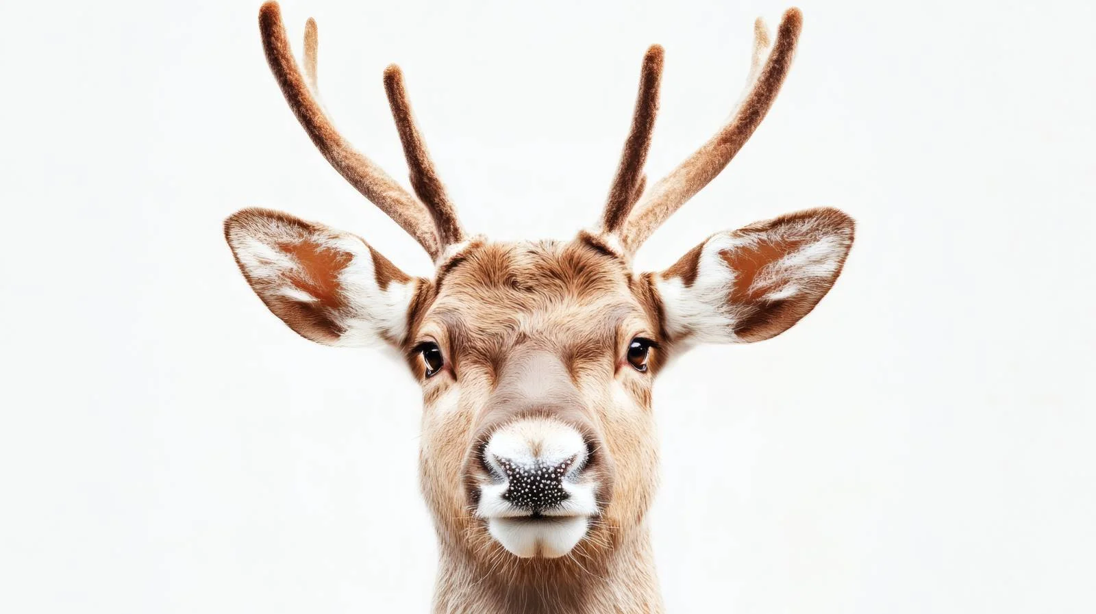 Festive Rudolph Reindeer Portrait on White — free download from Dotvec