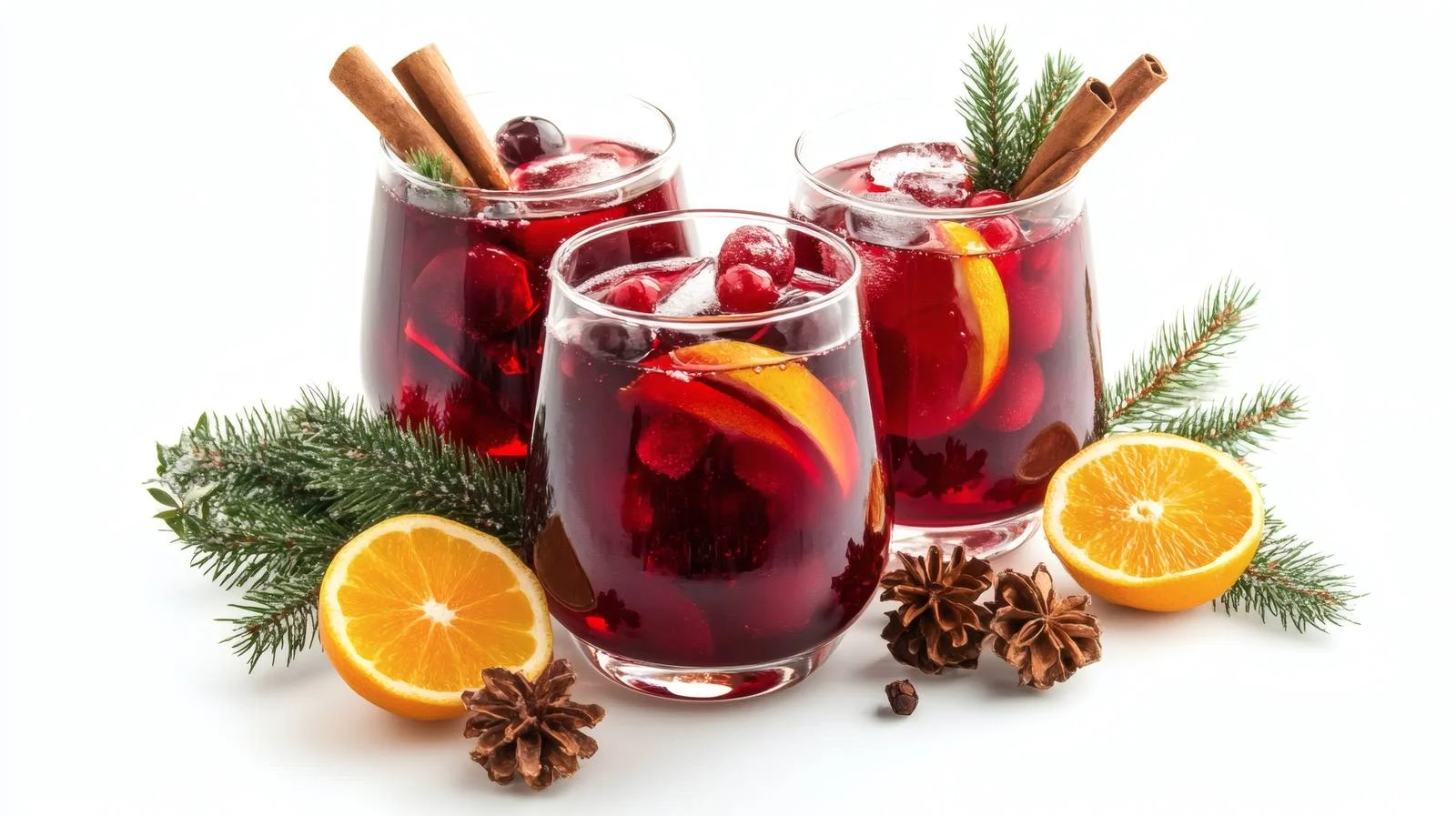 Festive Christmas Sangria on White Background — free download from Dotvec