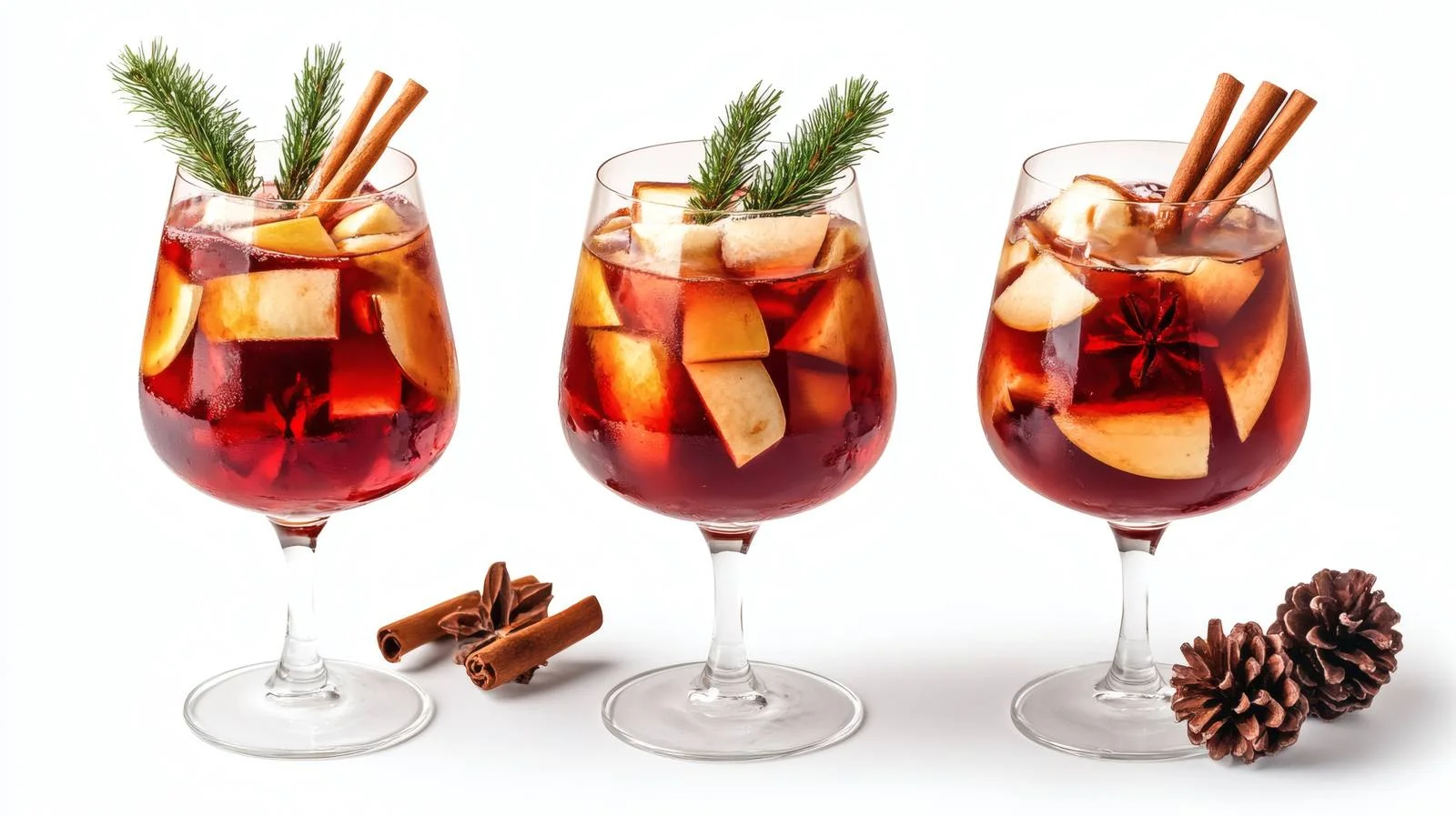 Festive Christmas Sangria on White Background – free festive drink image from Dotvec