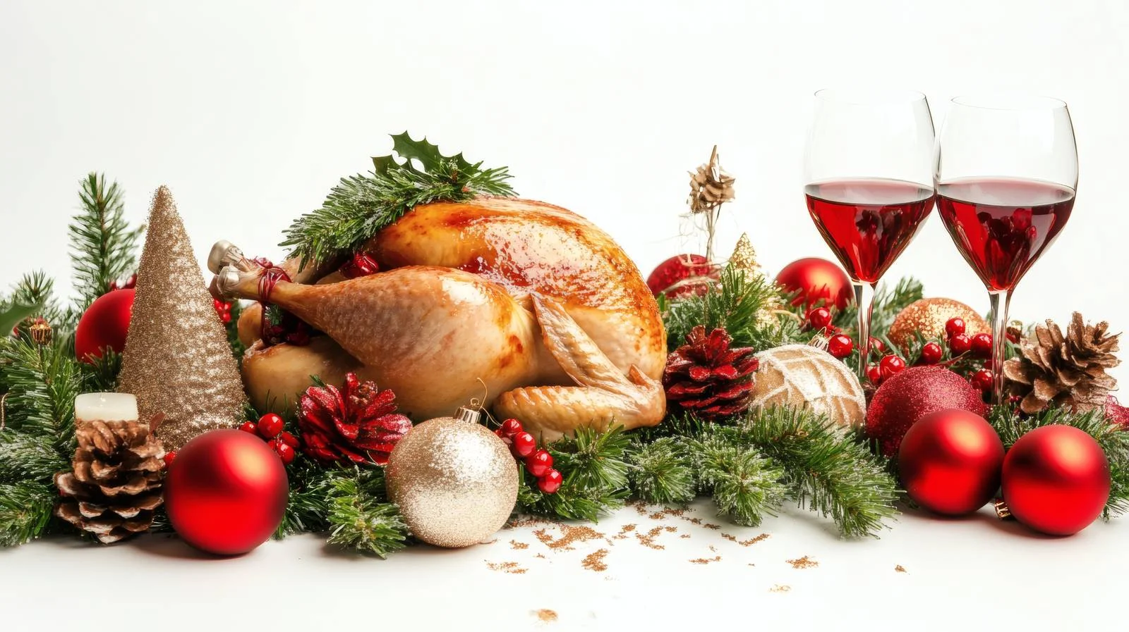 Festive Christmas Turkey on White Background — free download from Dotvec