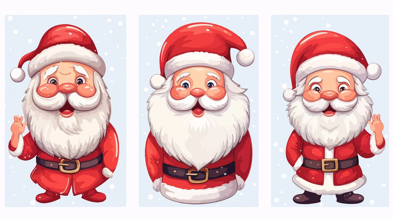 Santa Christmas Card Greeting Set — free download from Dotvec