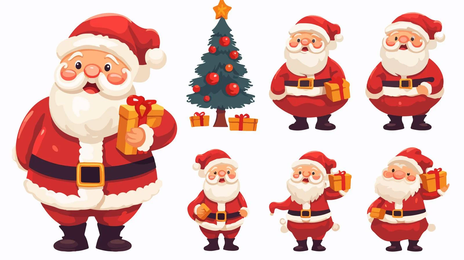 Santa Christmas Greeting Card Template — free download from Dotvec