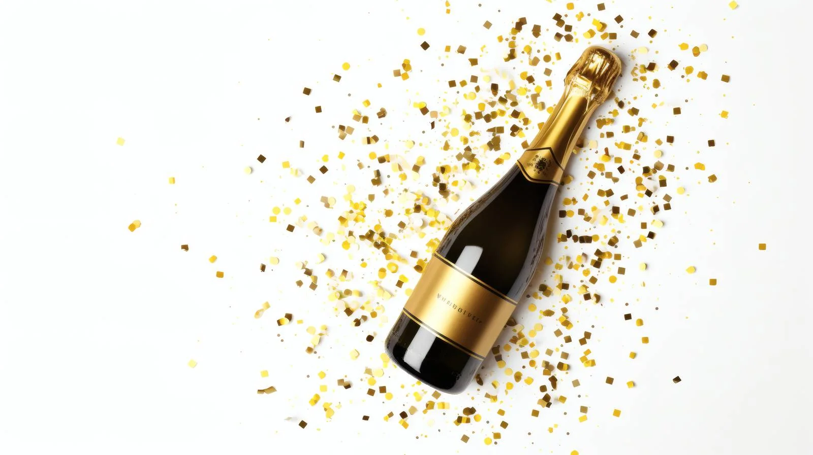 Festive Champagne Bottle and Star Confetti — free download from Dotvec