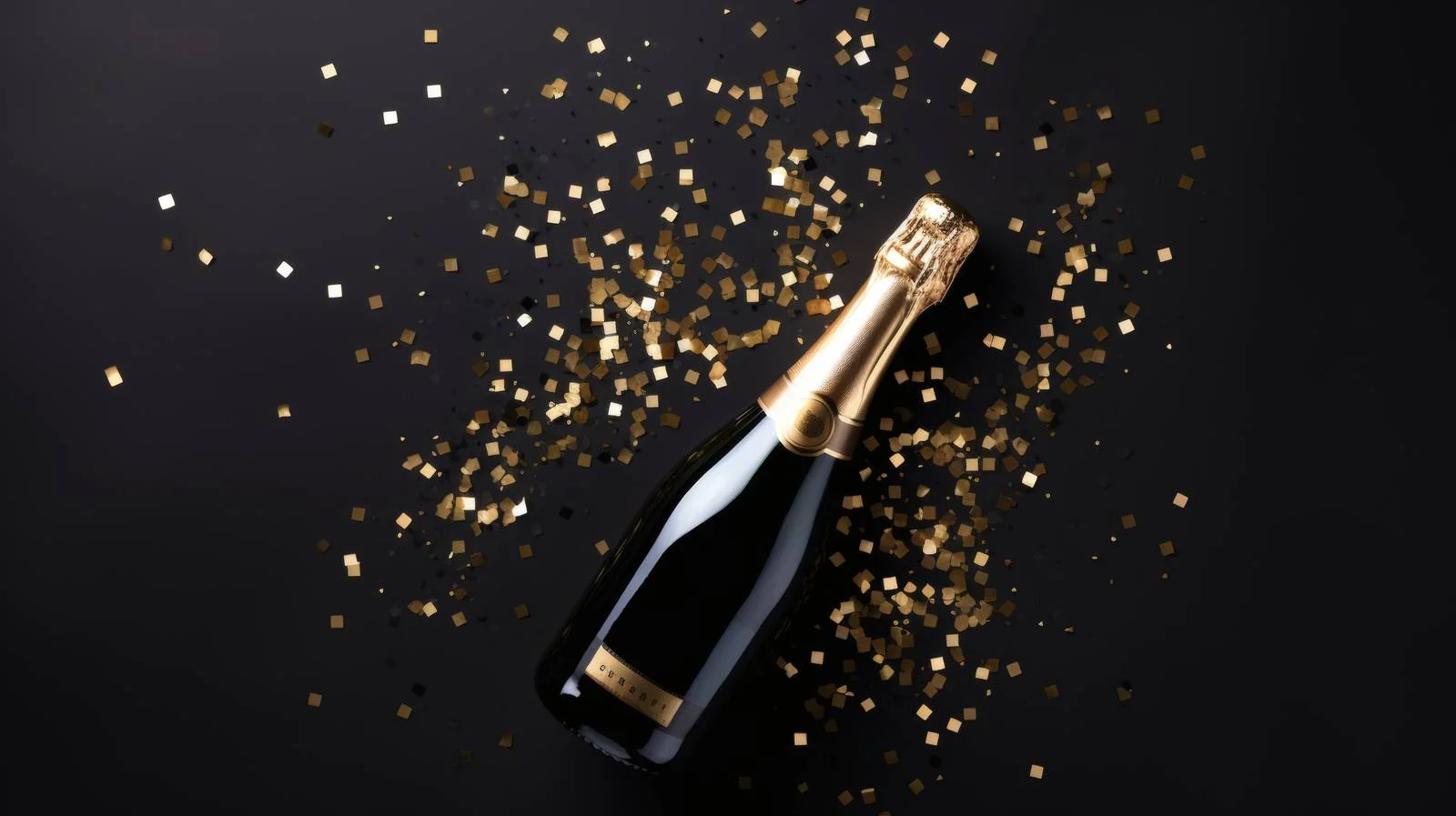 Elegant Christmas Champagne Bottle with Stars — free download from Dotvec