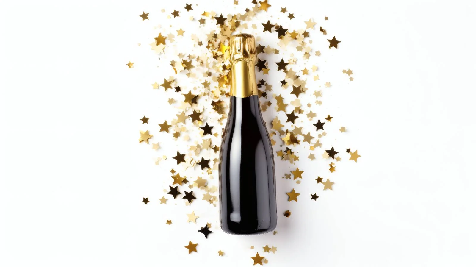 Elegant Christmas Champagne with Confetti Stars — free download from Dotvec