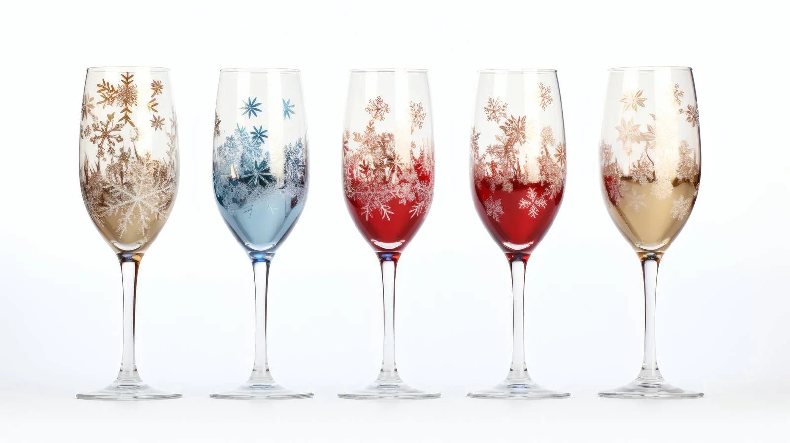 Elegant Christmas Champagne Glasses on White Background — free download from Dotvec