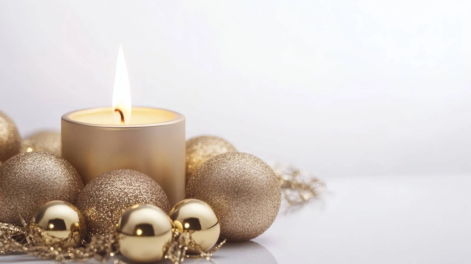 Festive Candle and Golden Bauble Decor — free download from Dotvec