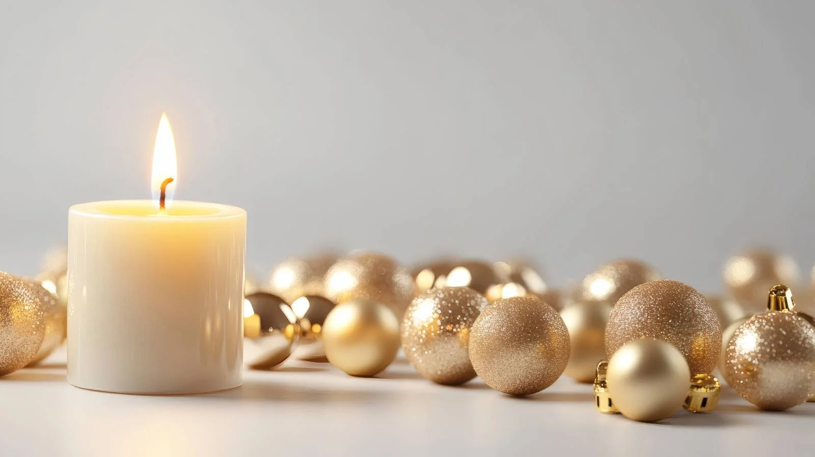 Elegant Christmas Candle and Golden Bauble — free download from Dotvec