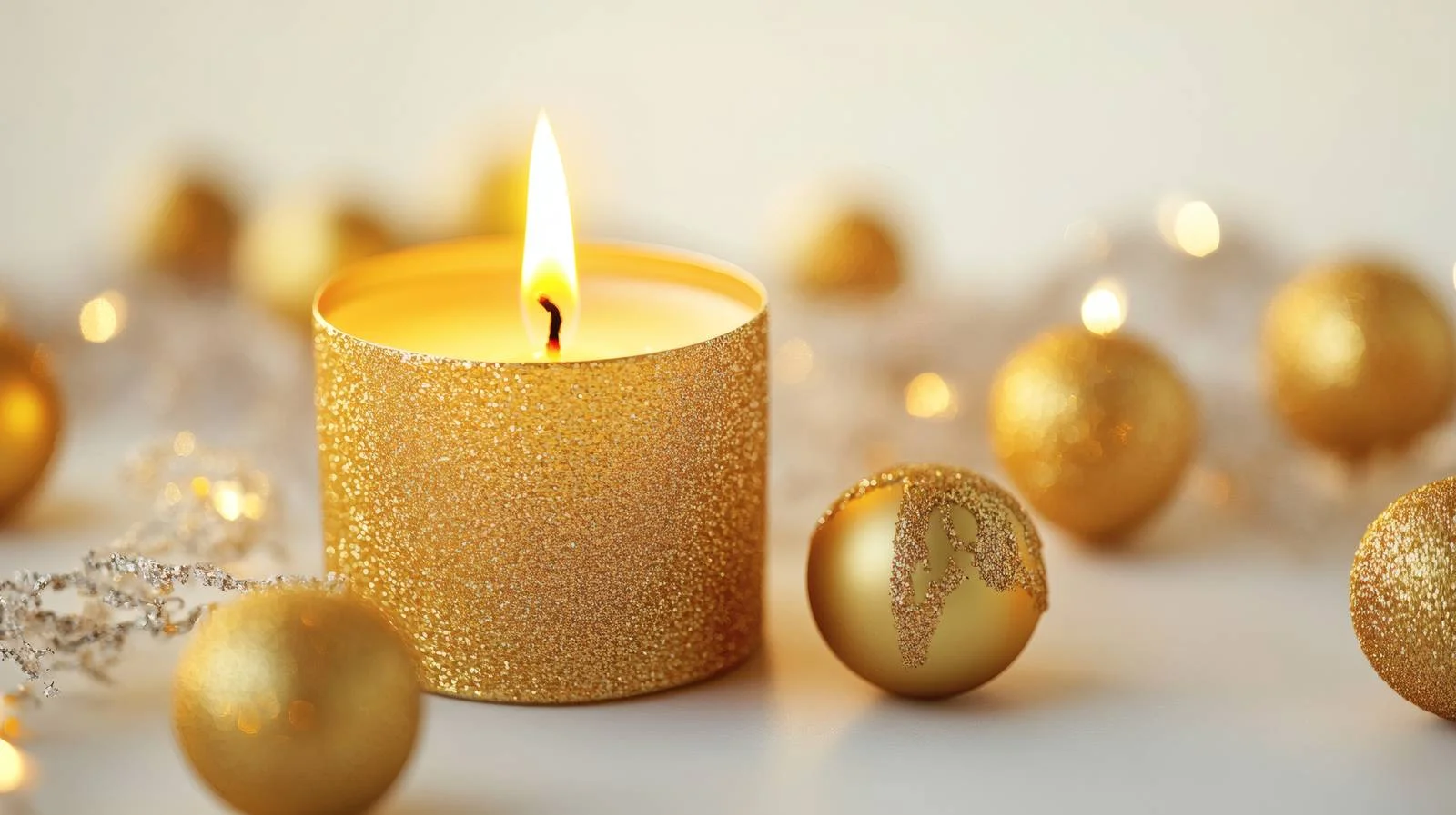 Elegant Christmas Candle and Golden Bauble — free download from Dotvec