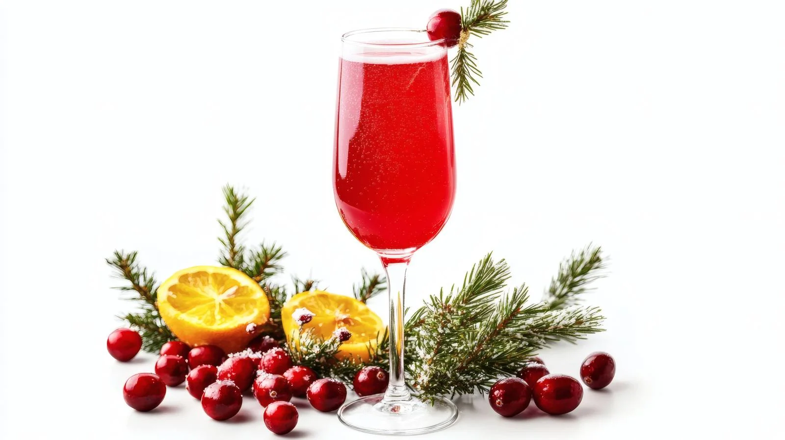 Festive Cranberry Mimosa on White Background — free download from Dotvec