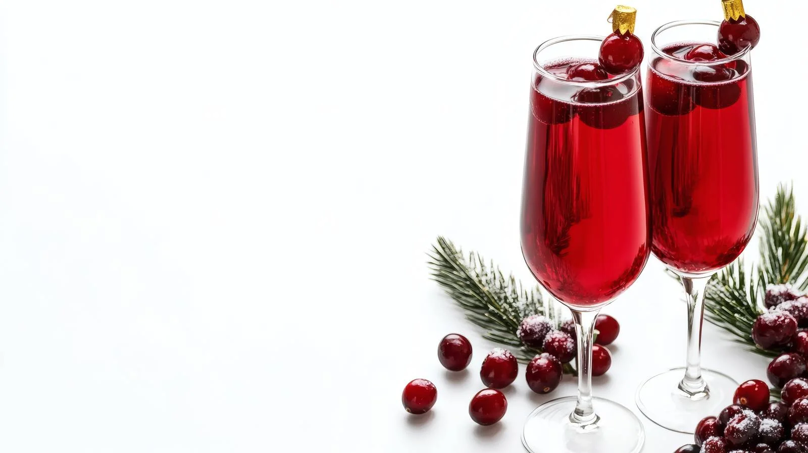 Festive Cranberry Mimosa on White Background — free download from Dotvec
