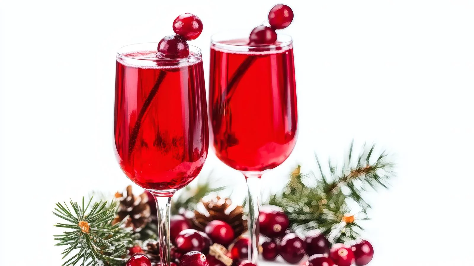 Festive Cranberry Mimosa on White Background — free download from Dotvec