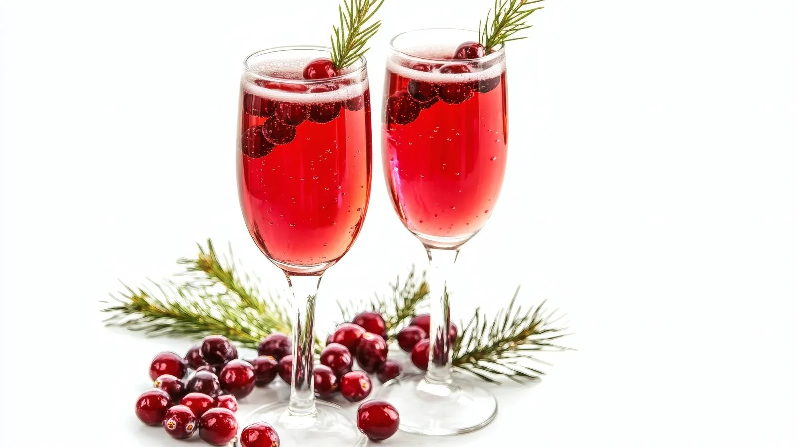 Festive Cranberry Mimosa on White Background — free download from Dotvec
