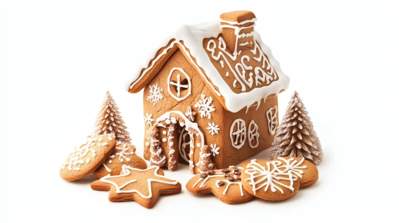 Festive Gingerbread House and Cookies Display — free download from Dotvec